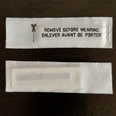 security woven label 