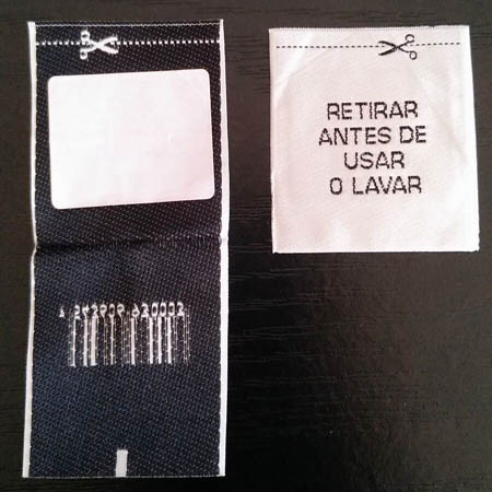 RF garments woven label